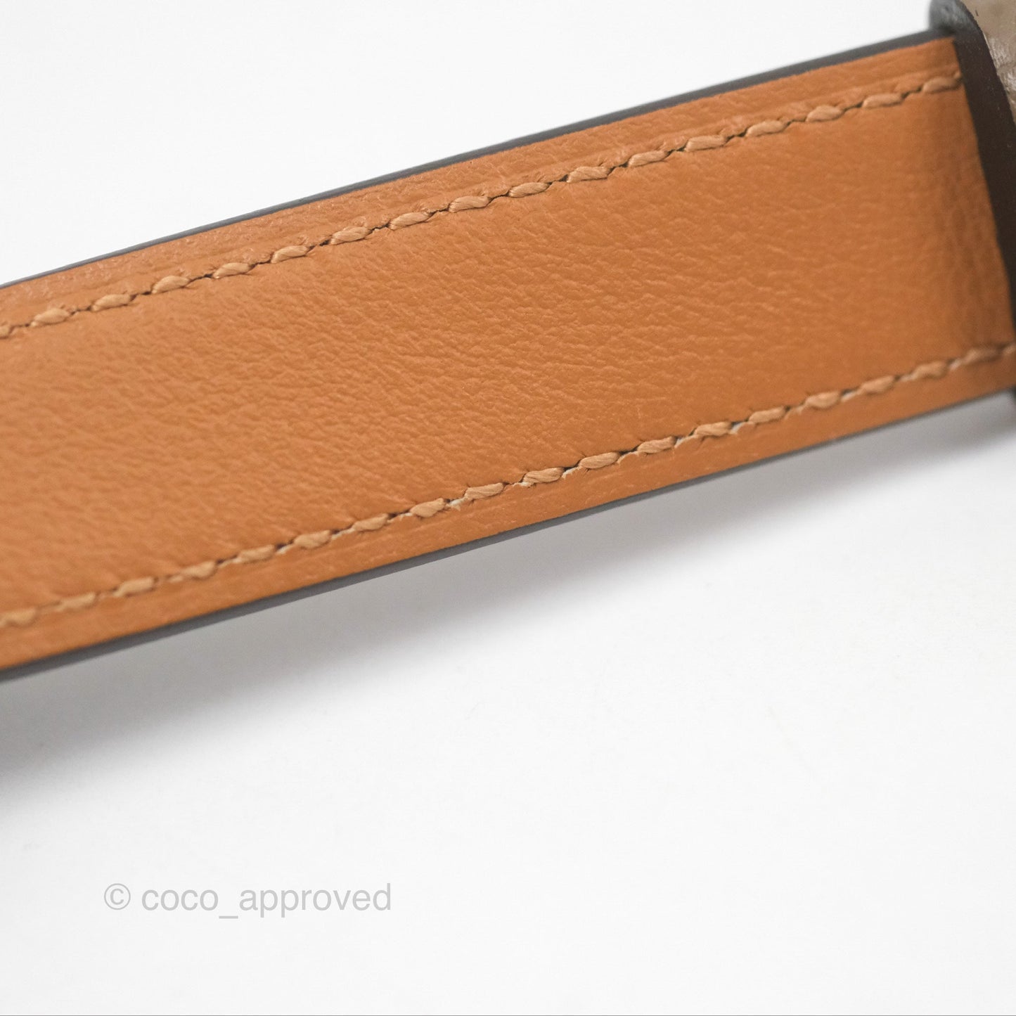Hermès Epsom Kelly Buckle Belt Etoupe 18 Rose Gold Hardware