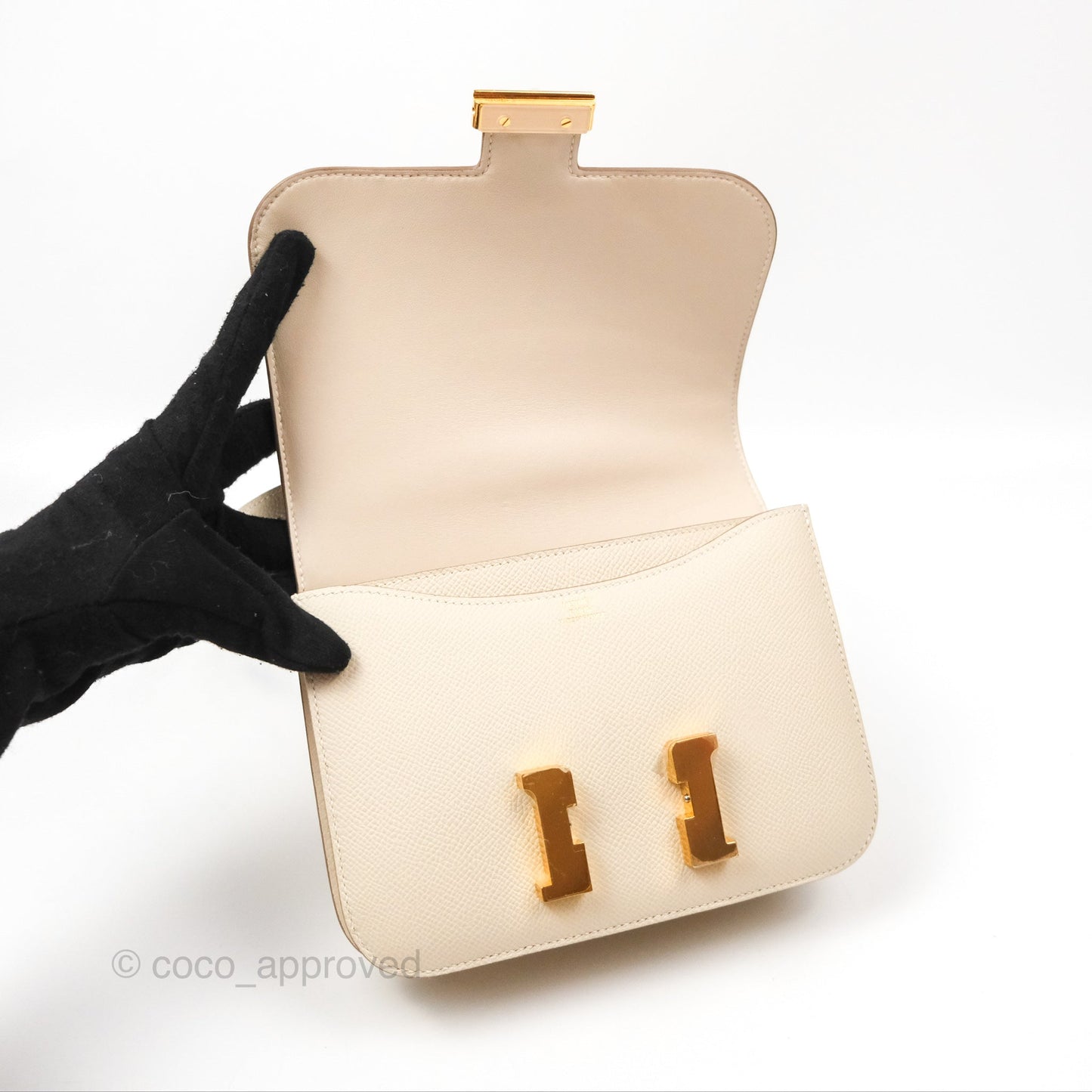 Hermès Constance Mini 18cm Craie Epsom Gold Hardware