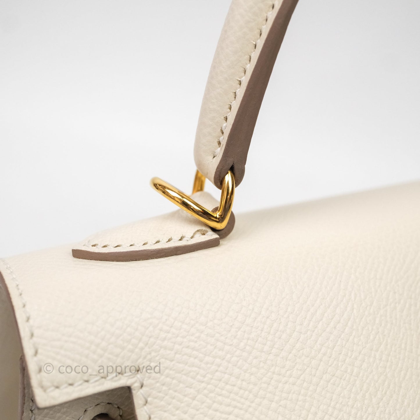 Hermes Kelly 25 Craie Epsom Gold Hardware