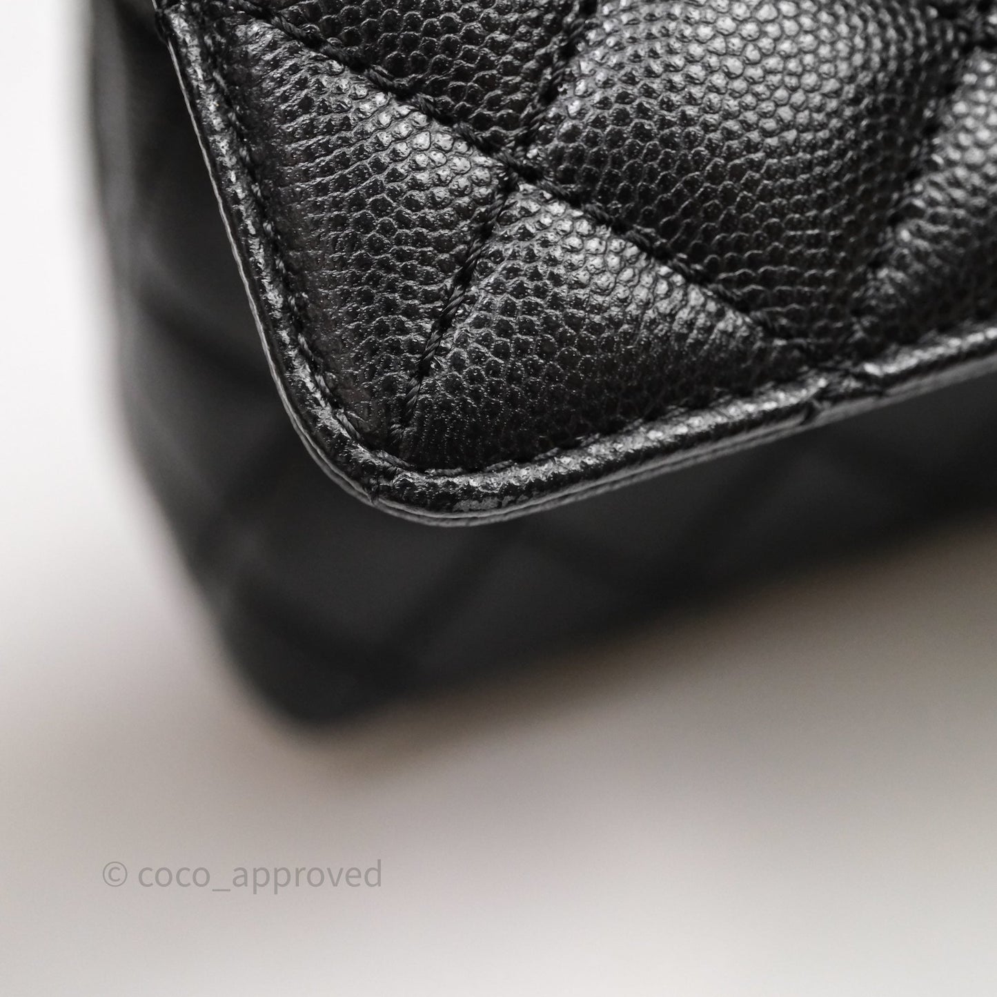 Chanel Small Quilted Coco Handle Black Caviar Gold Hardware