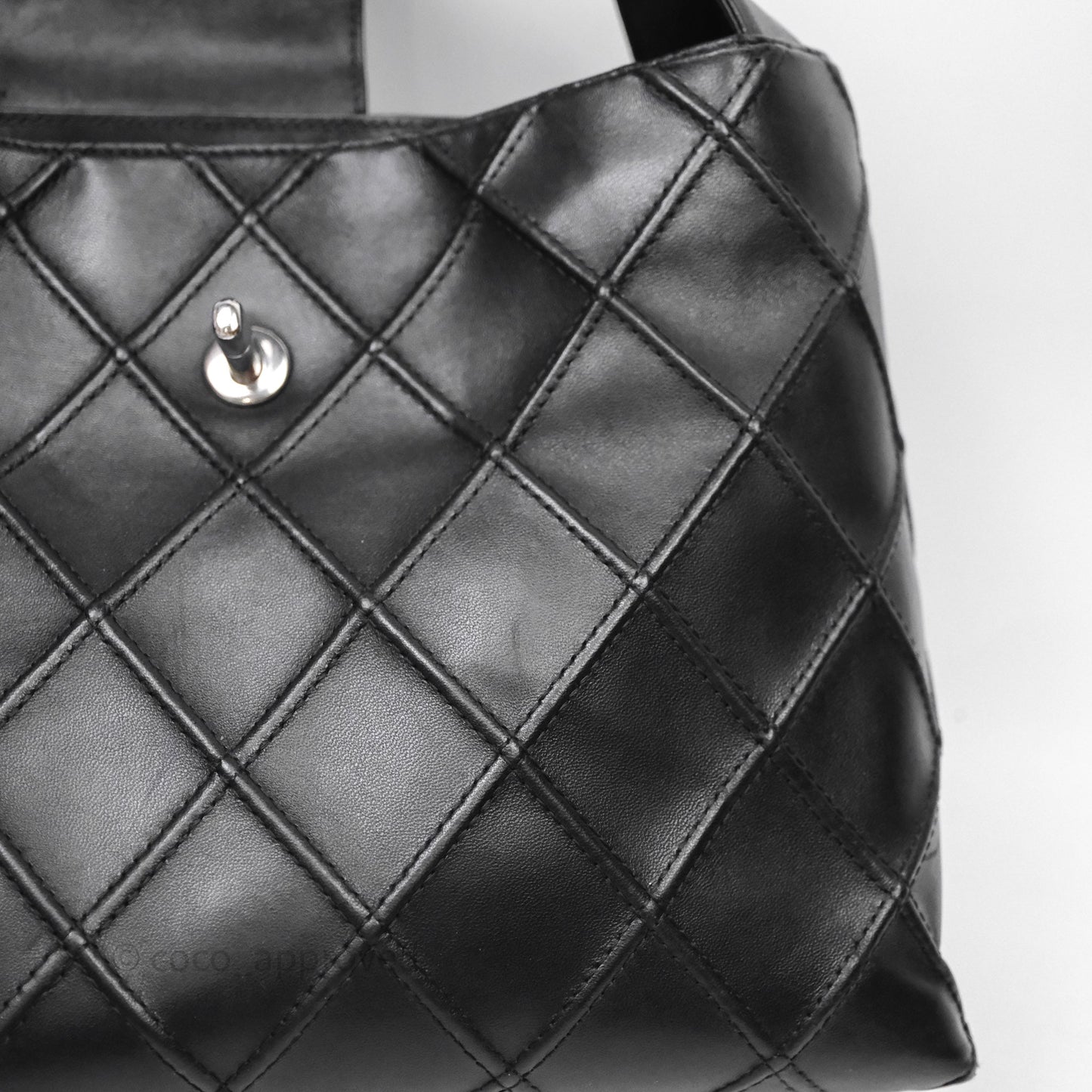 Chanel Vintage Quilted Kelly Waffle Bag Silver Hardware