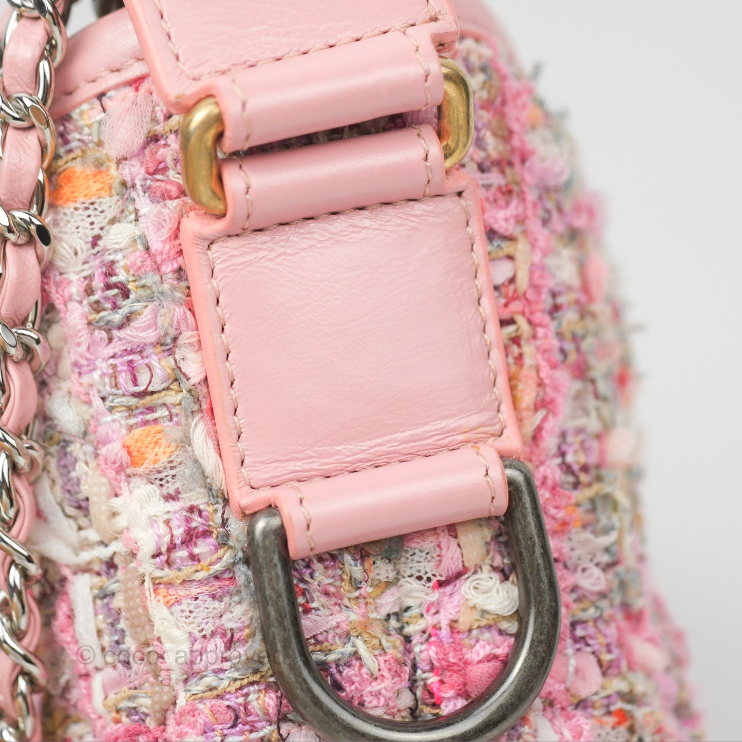 Chanel Small Gabrielle Hobo Quilted Pink Tweed Aged Calfskin