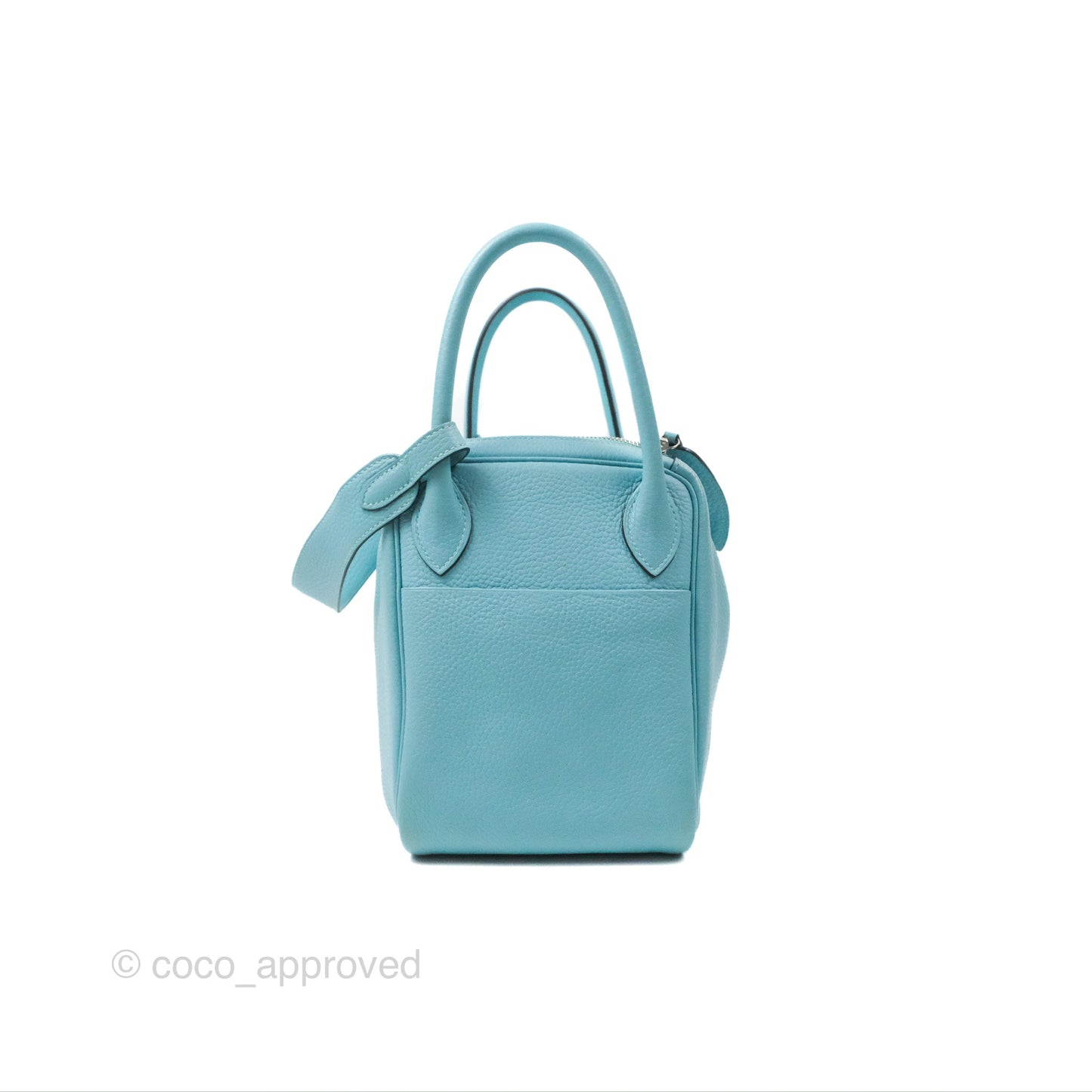 Hermès Lindy 30 Bleu Atoll Clemence Palladium Hardware