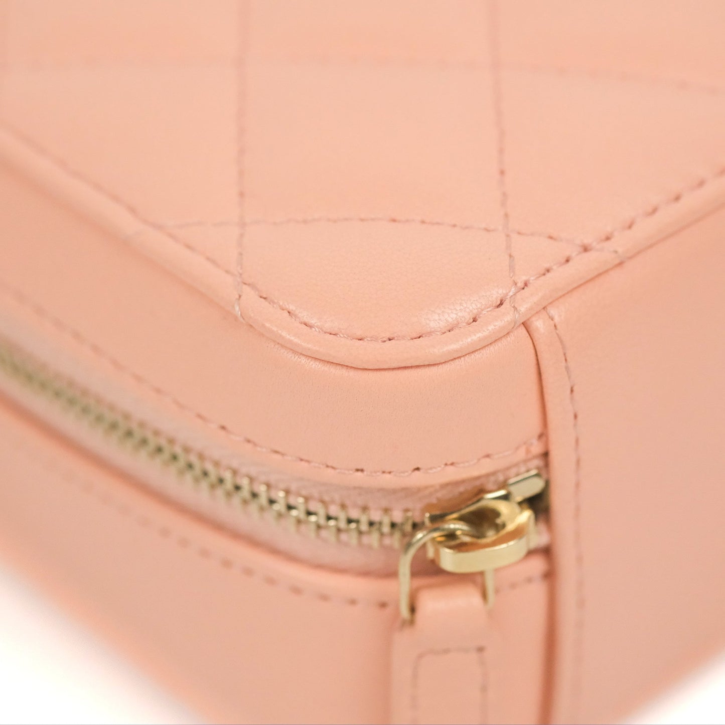 Chanel Mini Pearl Crush Quilted Camera Case Orange Blair Lambskin Aged Gold Hardware