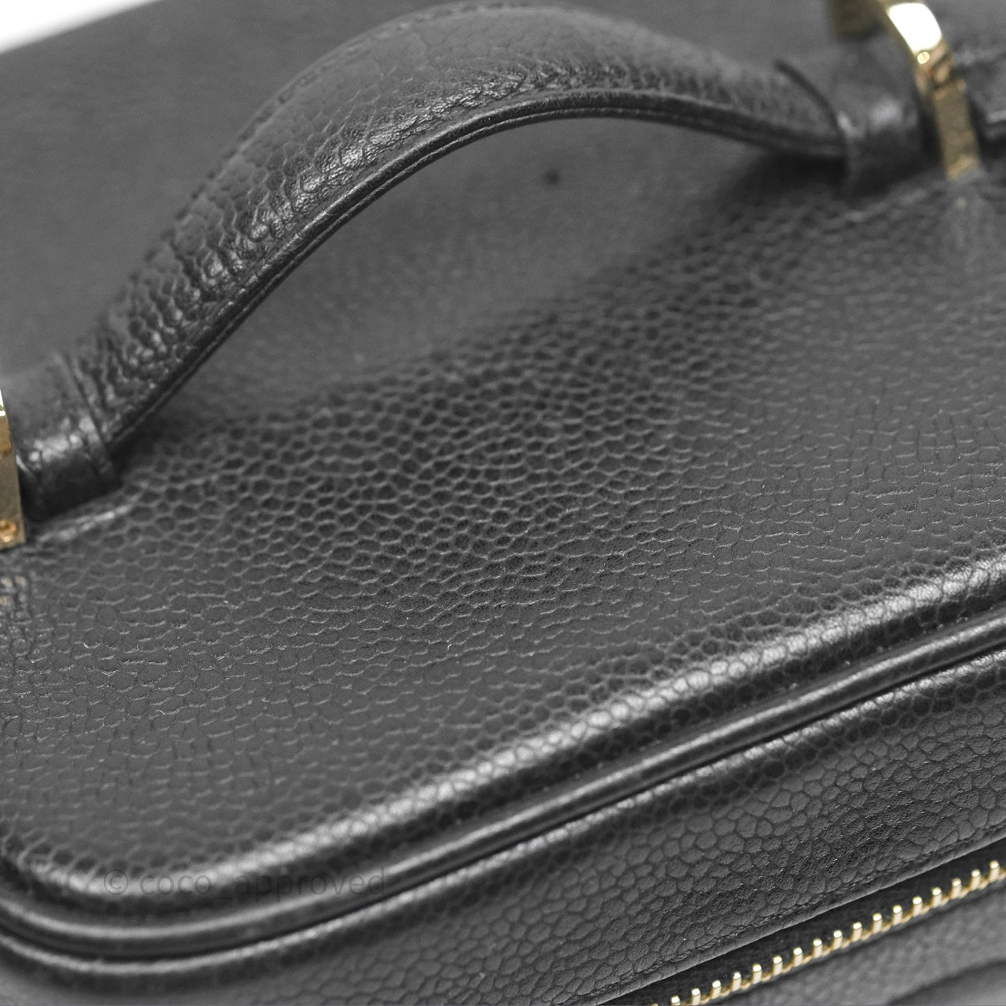 Chanel Vintage Vanity Case Black Caviar Gold Hardware