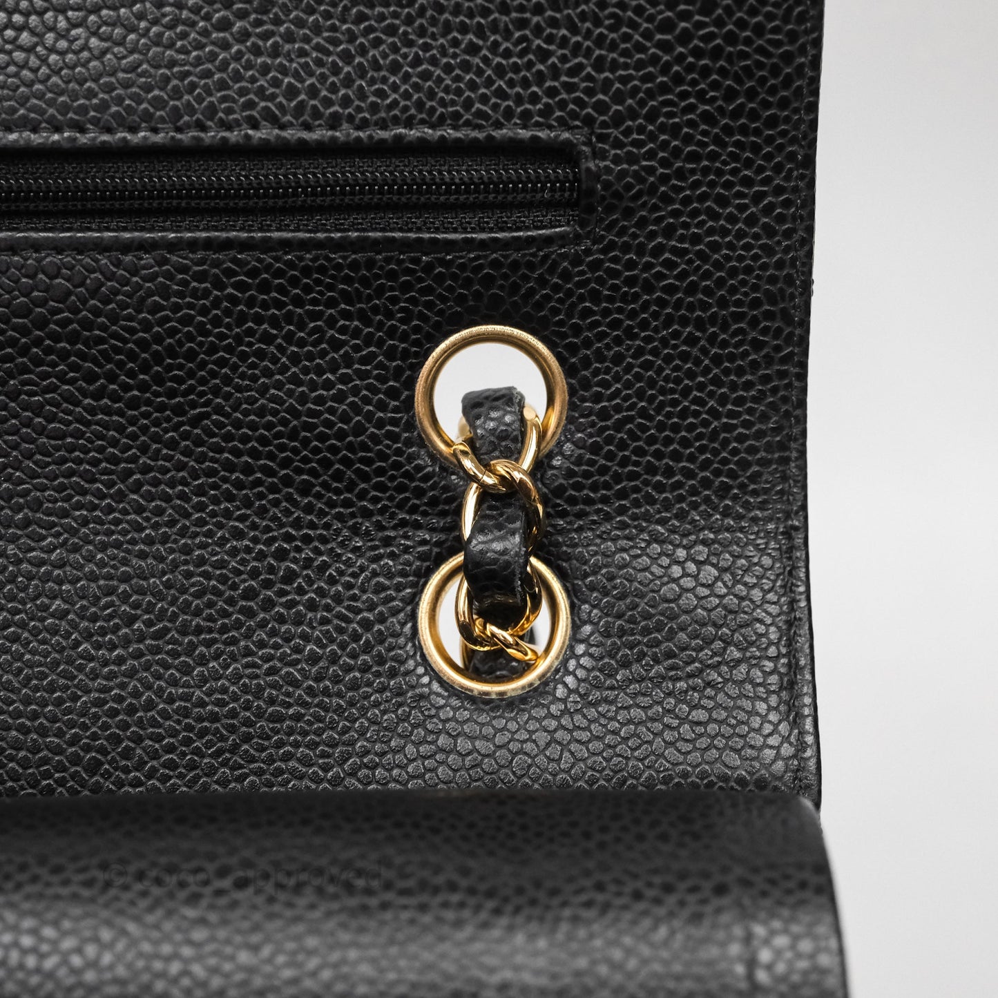 Chanel Classic M/L Medium Flap Quilted Black Caviar Gold Hardware