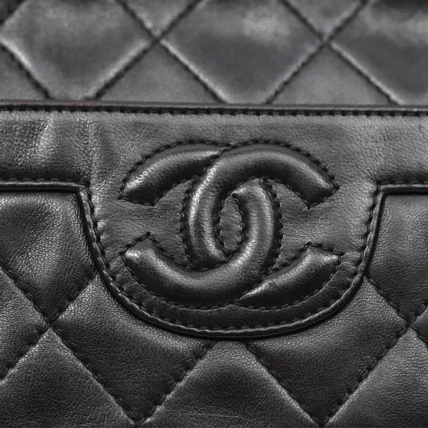 Chanel Vintage Small Camera Bag Black Lambskin Gold Hardware