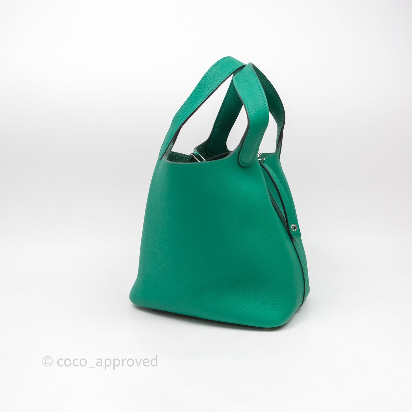 Hermes Picotin 18 Vert Jade O6 Clemence Palladium Hardware