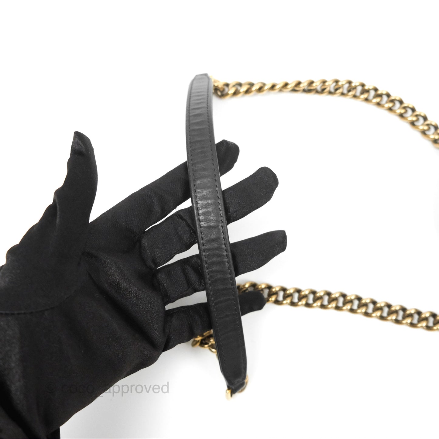 Chanel Gold Bar Top Handle Shoulder Bag Black Glazed Aged Calfskin Aged Gold Hardware