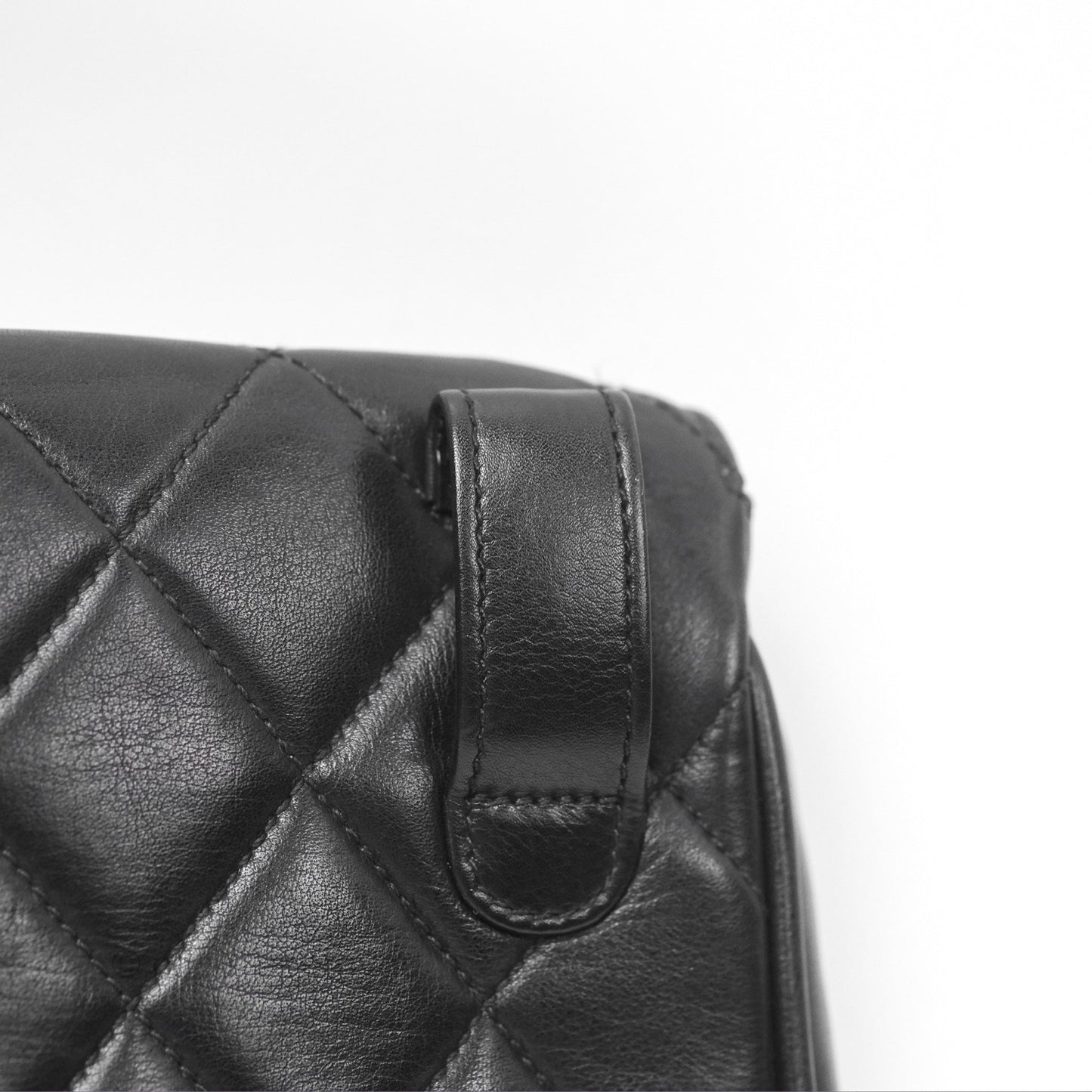 Chanel Vintage Belt Bag Quilted Black Lambskin 24K Gold Hardware