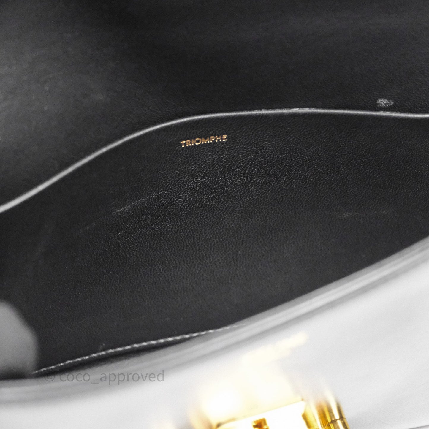 Celine Triomphe Shoulder Bag Black Calfskin