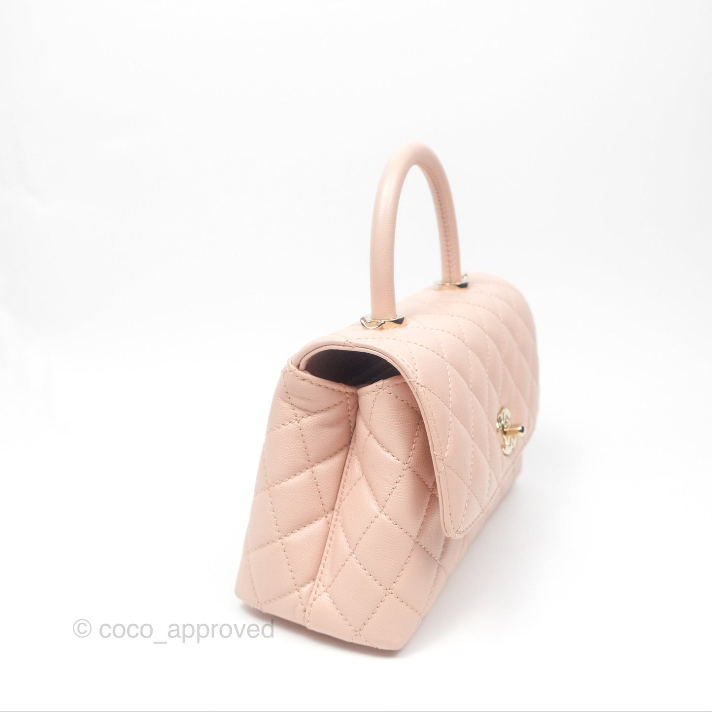 Chanel Small Coco Handle Light Pink Caviar Gold Hardware