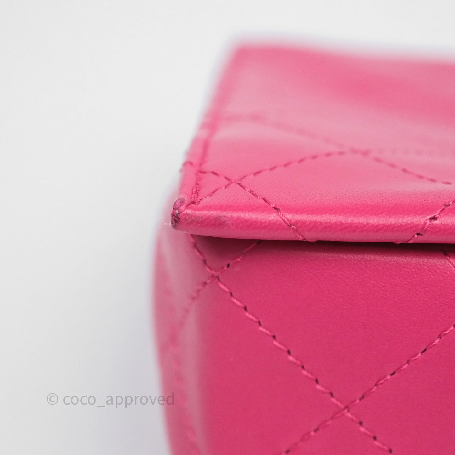 Chanel Stitched Double Flap Bag Pink Calfskin Silver Hardware