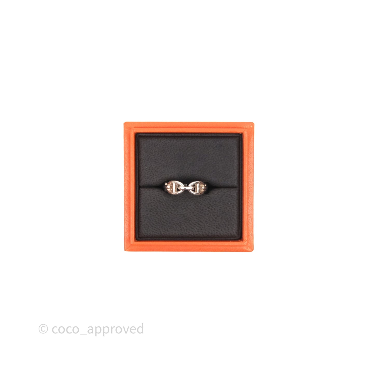 Hermès Sterling Silver PM Chaine d'Ancre Enchainee Band Ring 54