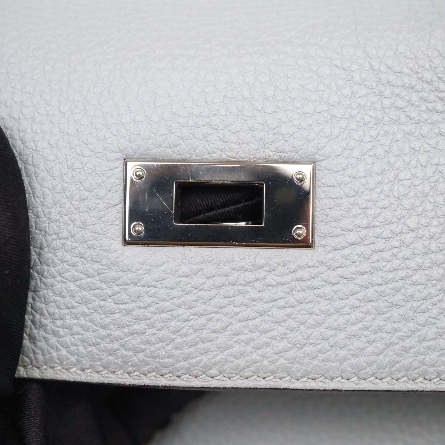 Hermès Kelly 32 Retourne Bleu Glacier 8U Togo Palladium Hardware