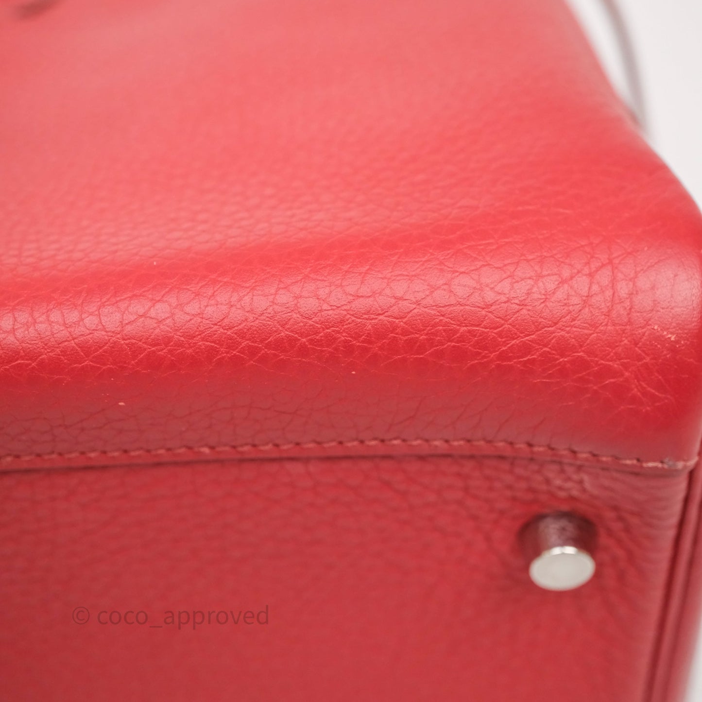 Hermès Lindy 30 Rouge Garance 54 Clemence Palladium Hardware