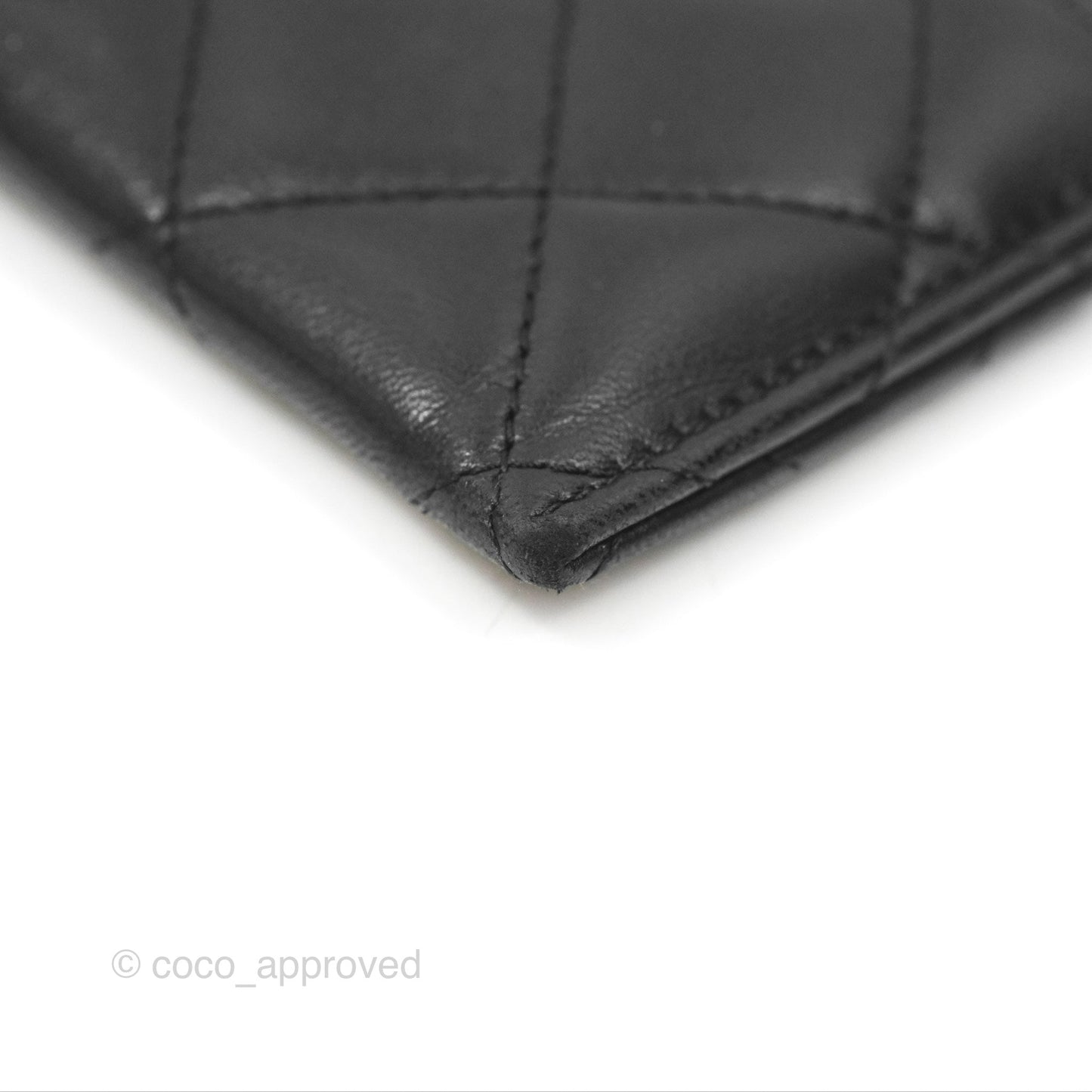 Chanel Classic Flat Card Holder Black Lambskin Gold Hardware