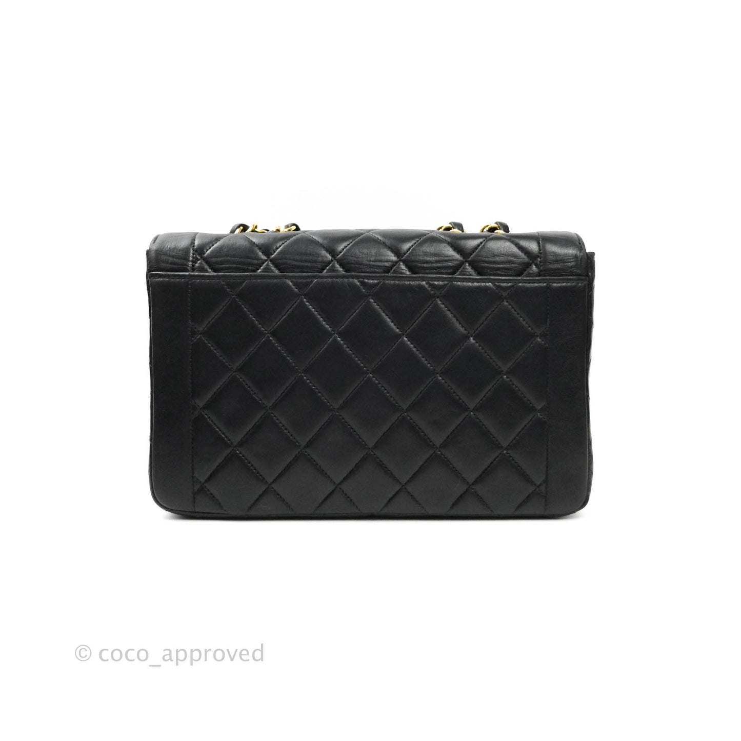 Chanel Vintage Small Flap Bag Black Lambskin 24K Gold Hardware