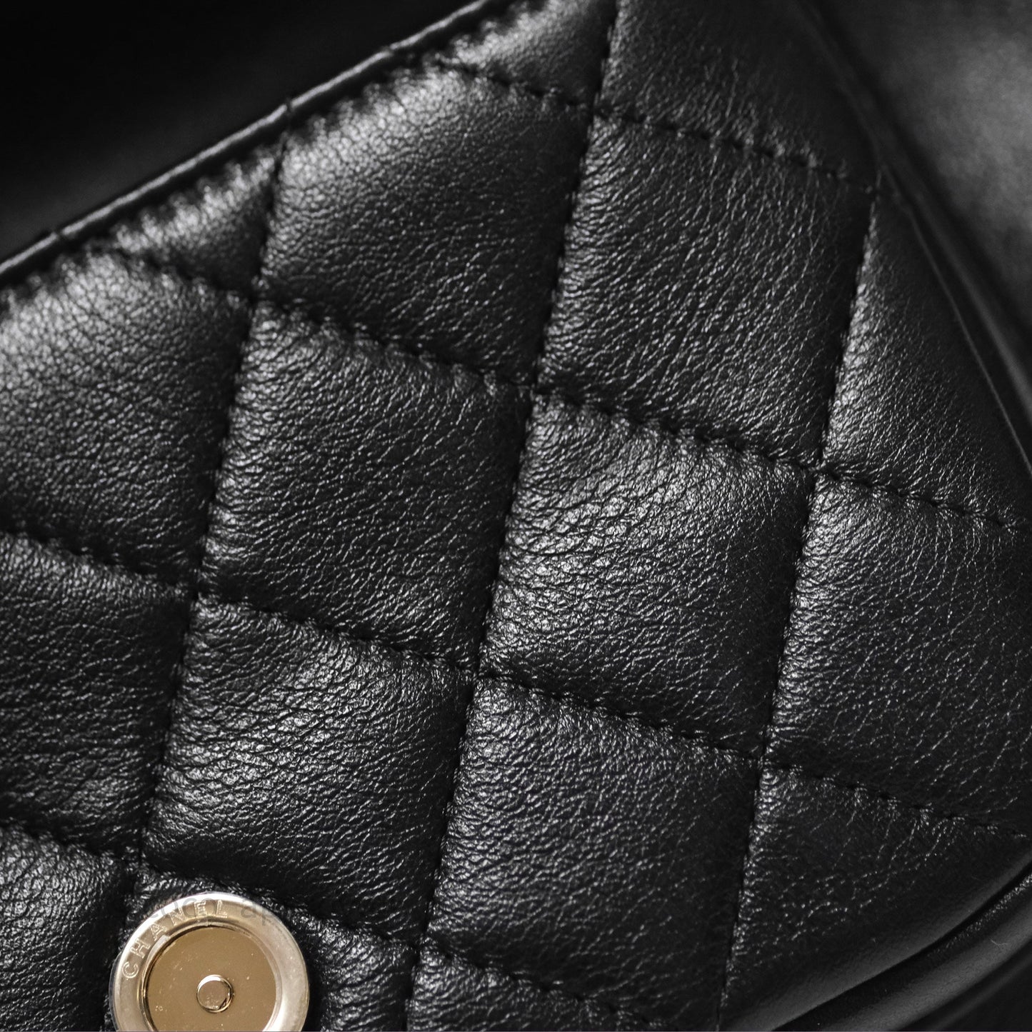 Chanel Quilted Large Duma Drawstring Backpack Black Lambskin Gold Hardware