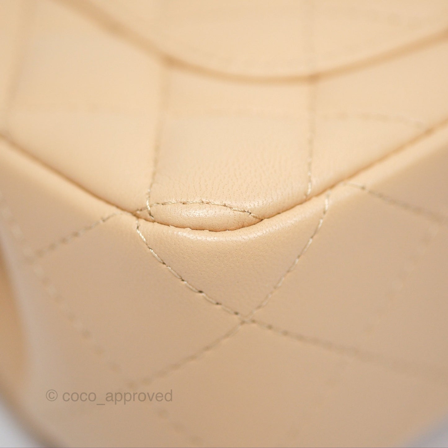 Chanel Quilted Mini Rectangular Beige Lambskin Gold Hardware
