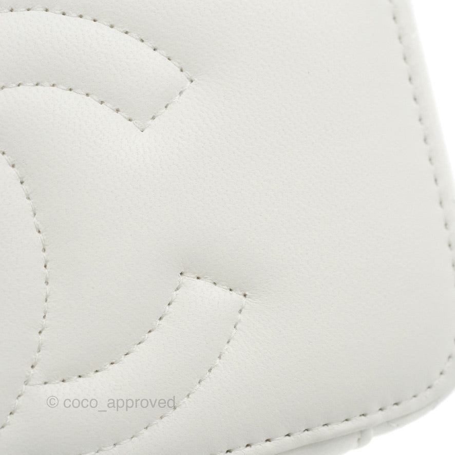 Chanel Ball Crush Vanity with Chain White Lambskin Gold Hardware