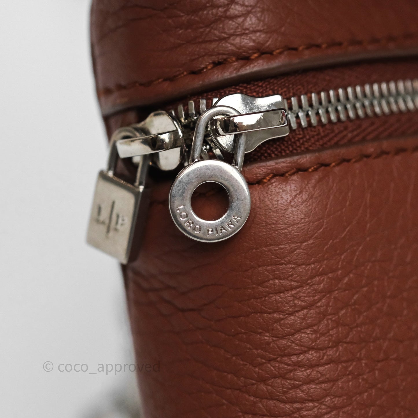 Loro Piana Extra Pocket Mini Pouch Kummel Grained Calfskin