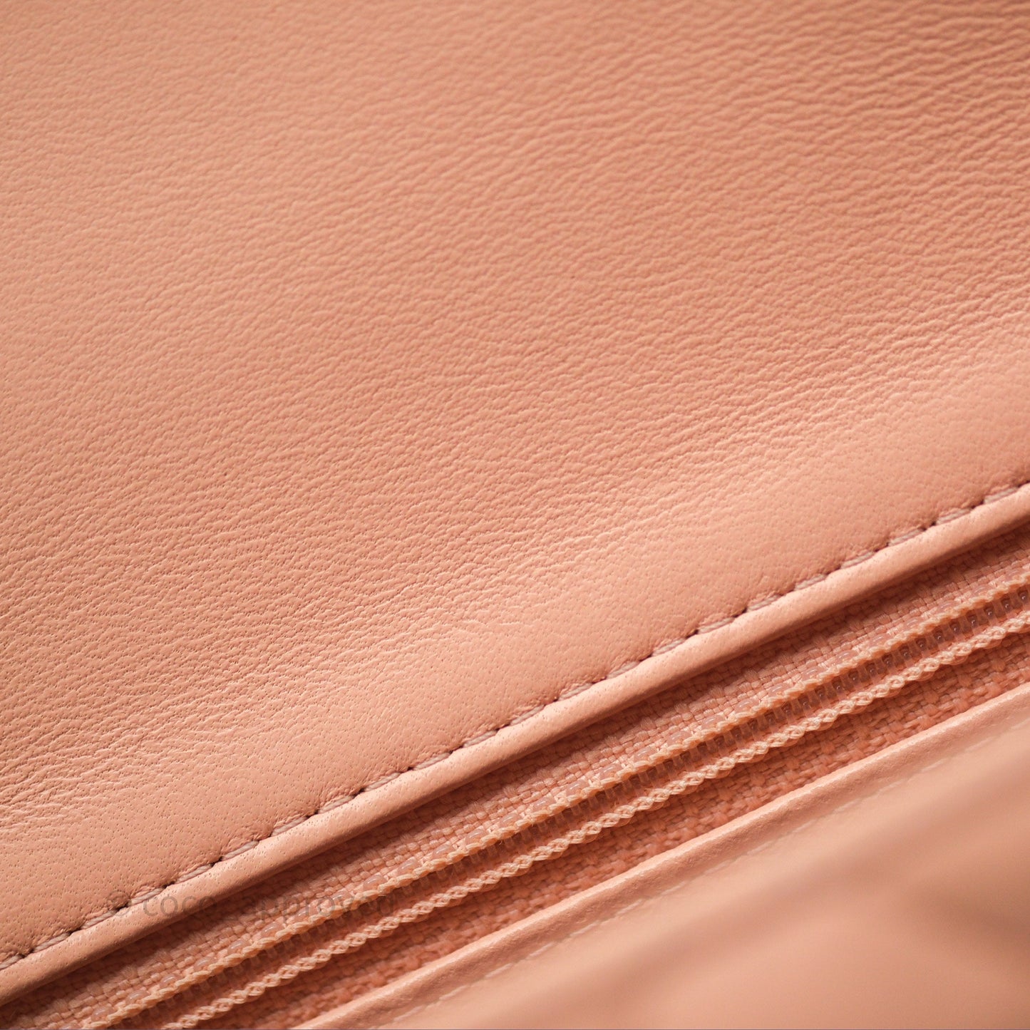 Chanel Mini Square Flap Quilted Beige Pink Lambskin Gold Hardware
