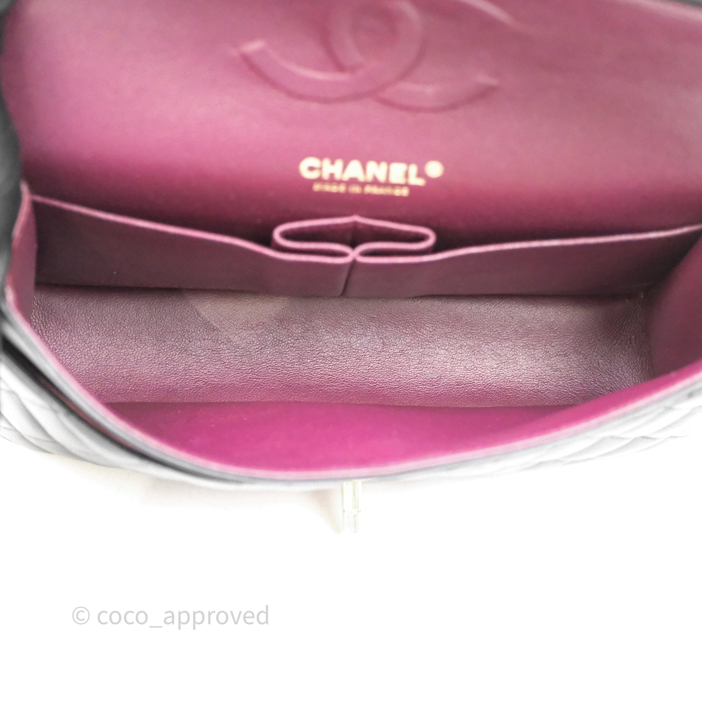 Chanel Classic M/L Medium Flap Quilted Black Lambskin Gold Hardware