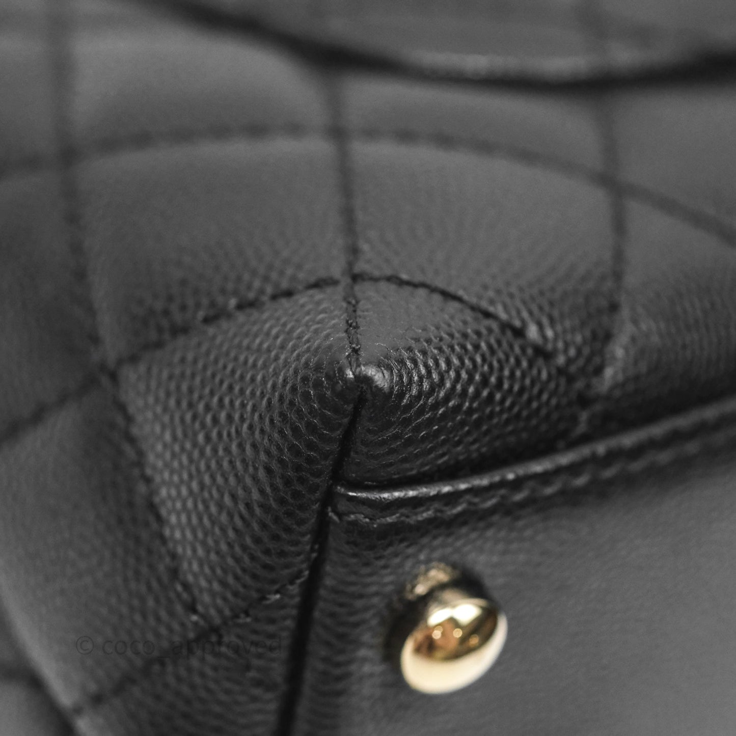Chanel Mini Coco Handle Quilted Black Caviar Gold Hardware