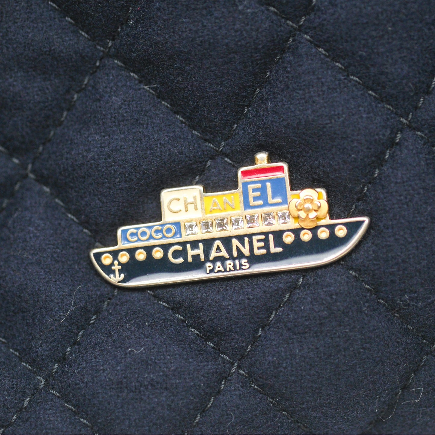 Chanel Paris Hamburg Charms Belt Bag Navy Wool Lambskin