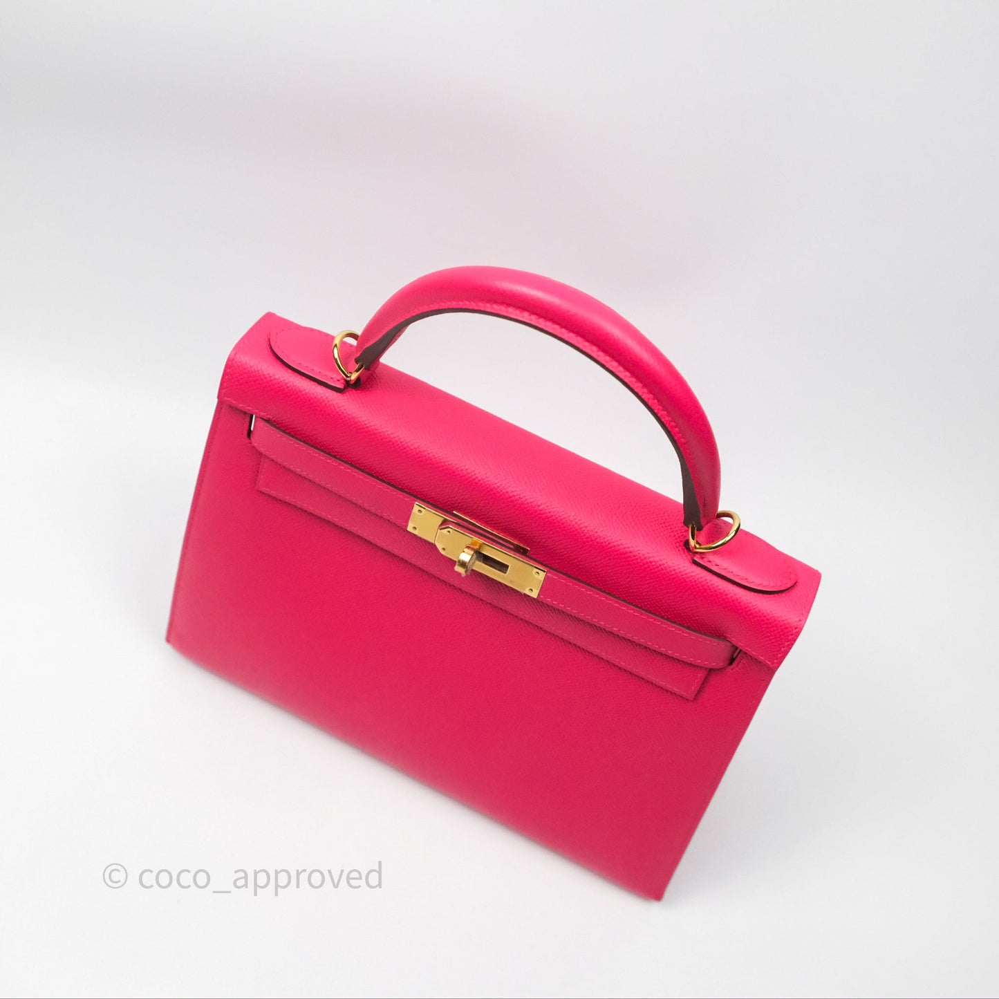 Hermès Kelly 28 Sellier Rose Extreme I6 Epsom Gold Hardware