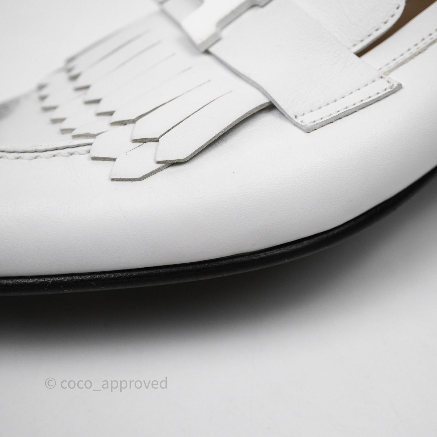 Hermès Royal Loafers White Calfskin Size 38
