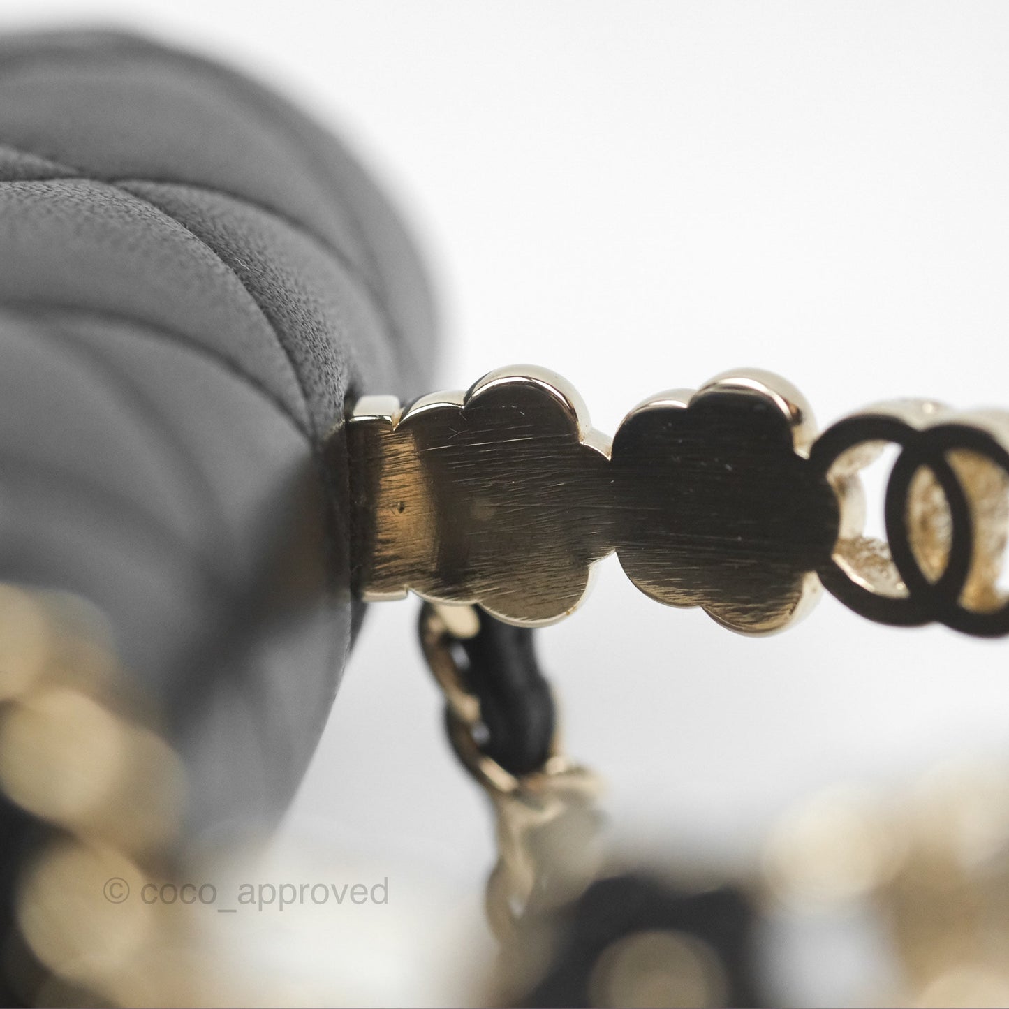 Chanel Camellia Handle WOC with Chain Black Lambskin 23K