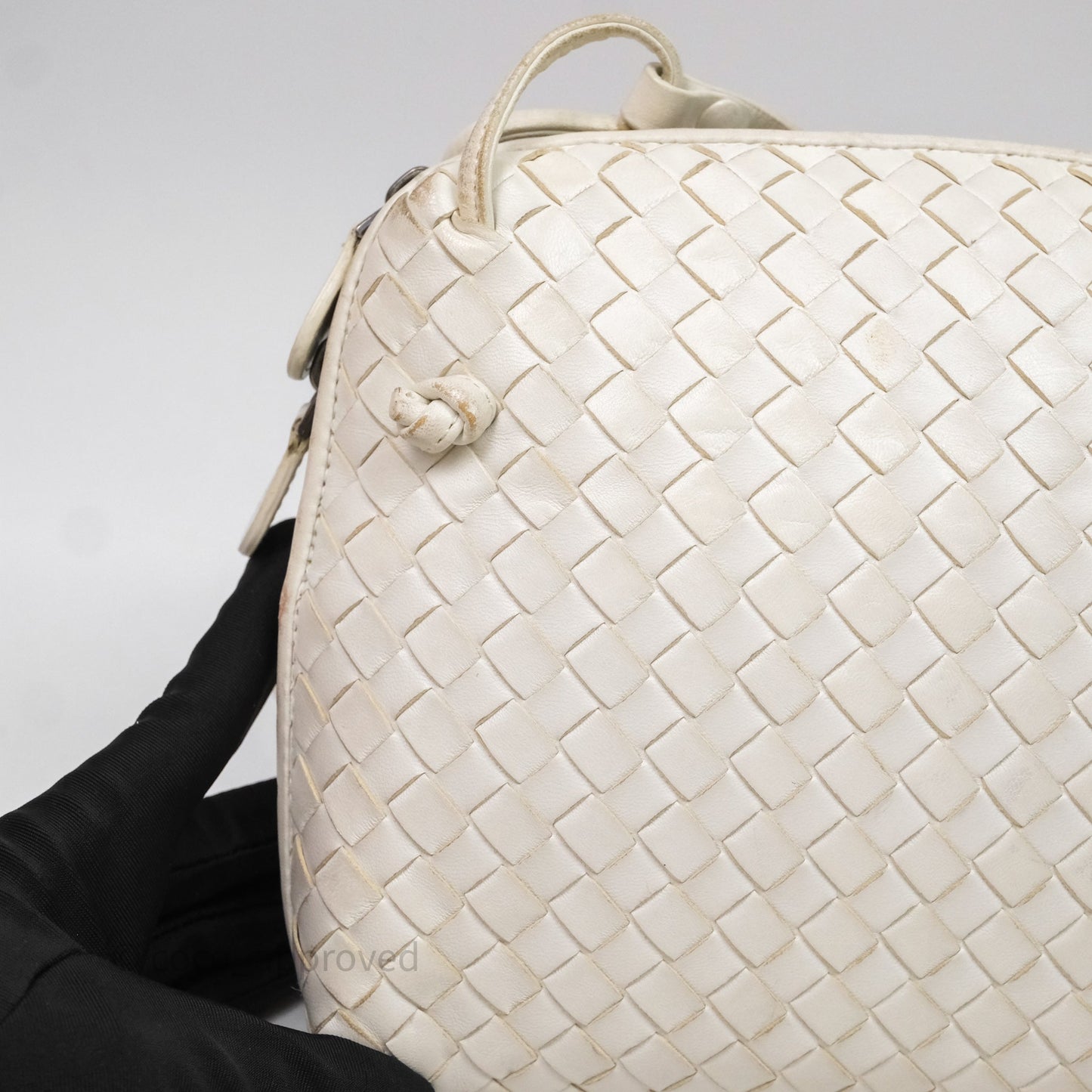Bottega Veneta Nodini Crossbody Bag White Nappa Intrecciato