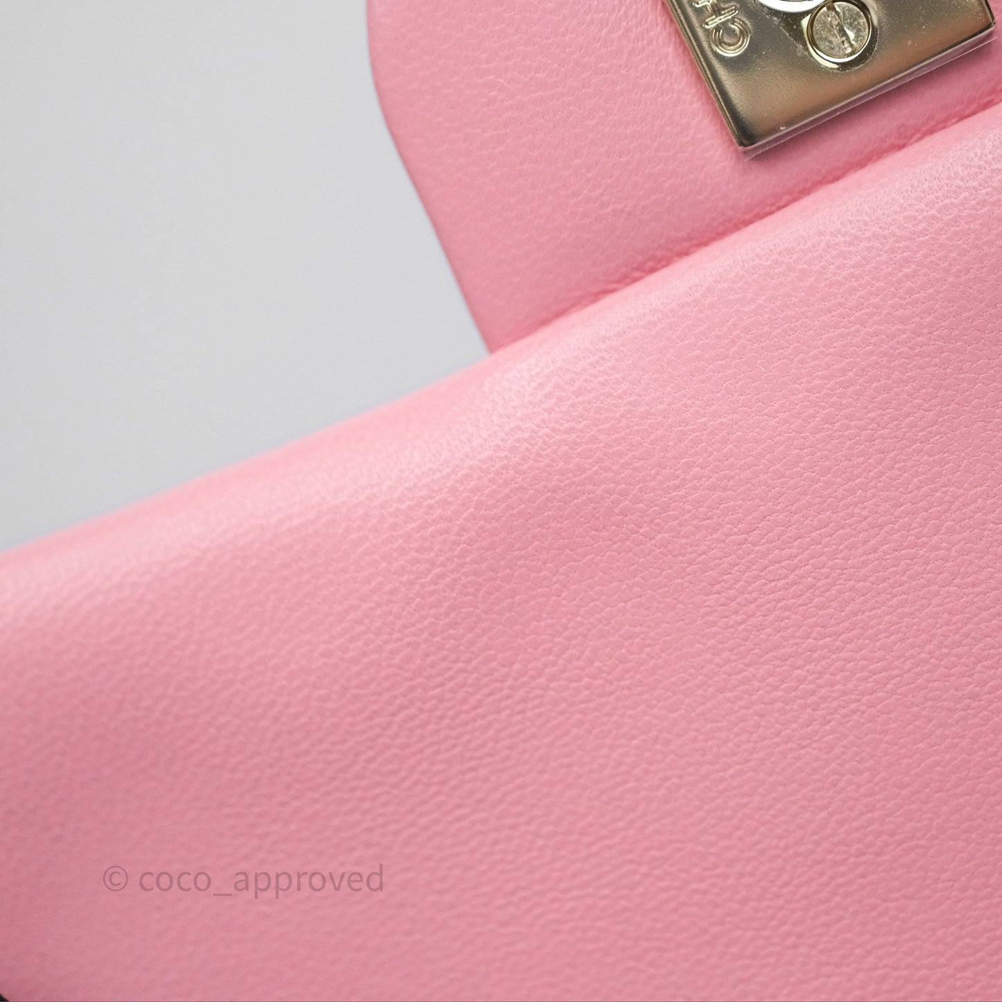 Chanel Mini Square Flap Quilted Pink Lambskin Gold Hardware