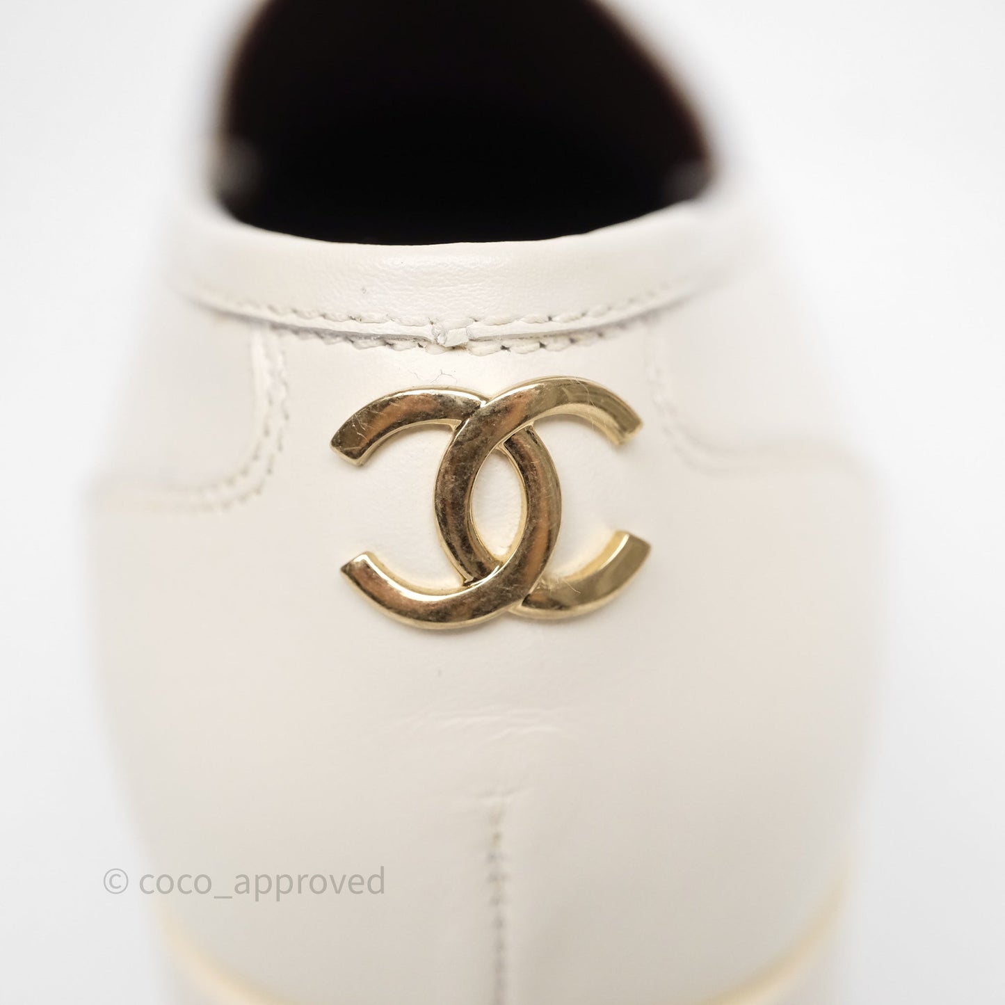 Chanel Chain White Calfskin Loafers Size 36
