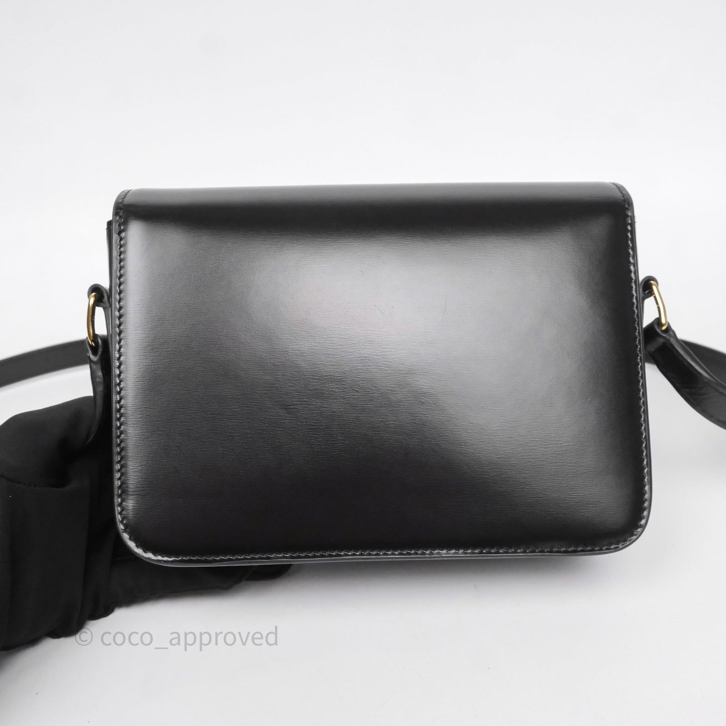 Celine Teen Triomphe Bag Black Shiny Calfskin Gold Hardware