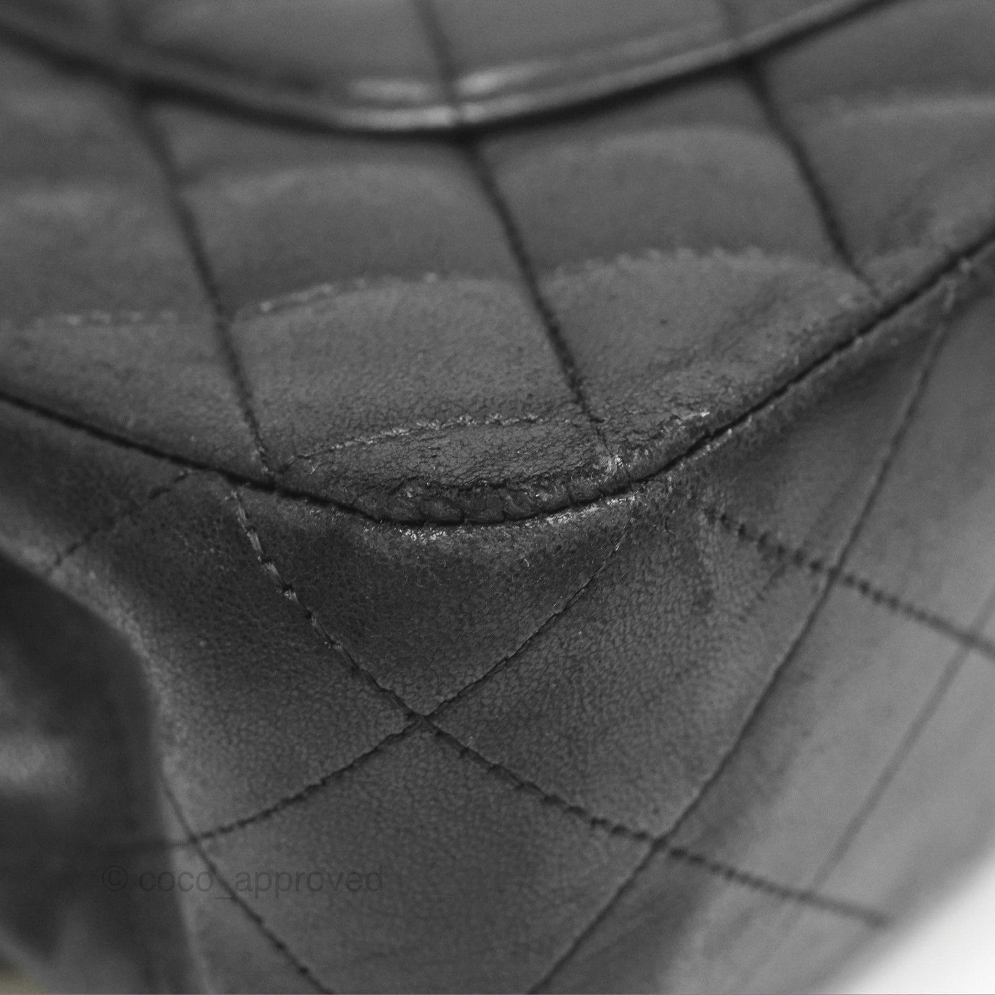 Chanel Classic M/L Medium Flap Quilted Black Lambskin Silver Hardware