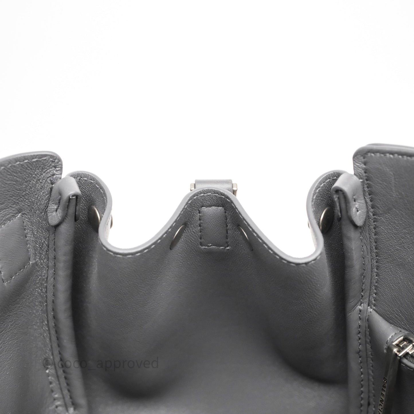 Balenciaga Small Bel Air Carry All Bag Grey Calfskin Silver Hardware