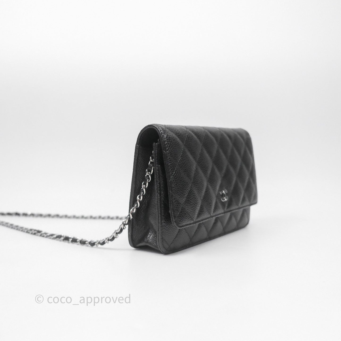Chanel Quilted Classic WOC Black Caviar Silver Hardware