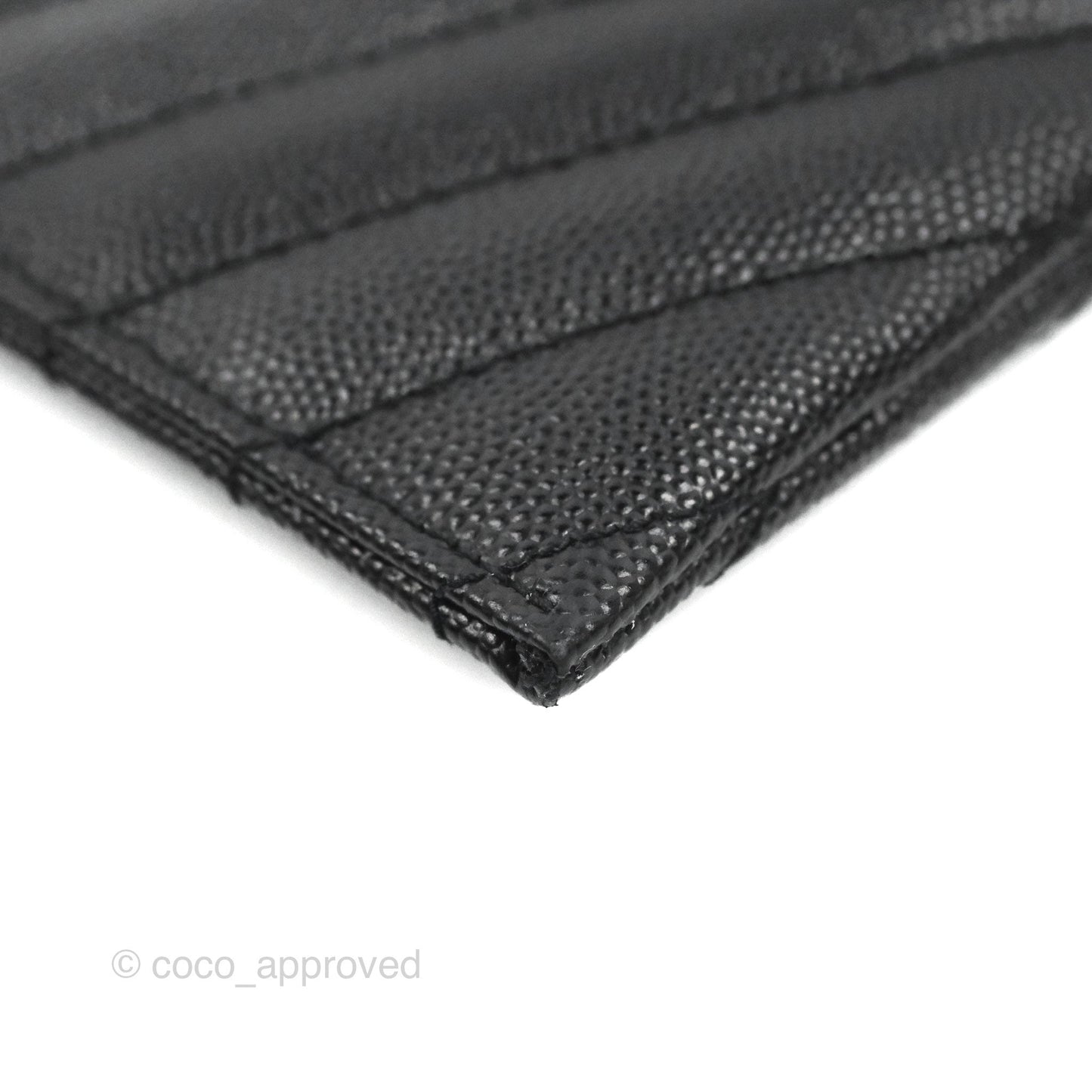 Saint Laurent Cassandre Matelasse Zipped Pouch Black Grained Leather Gold Hardware