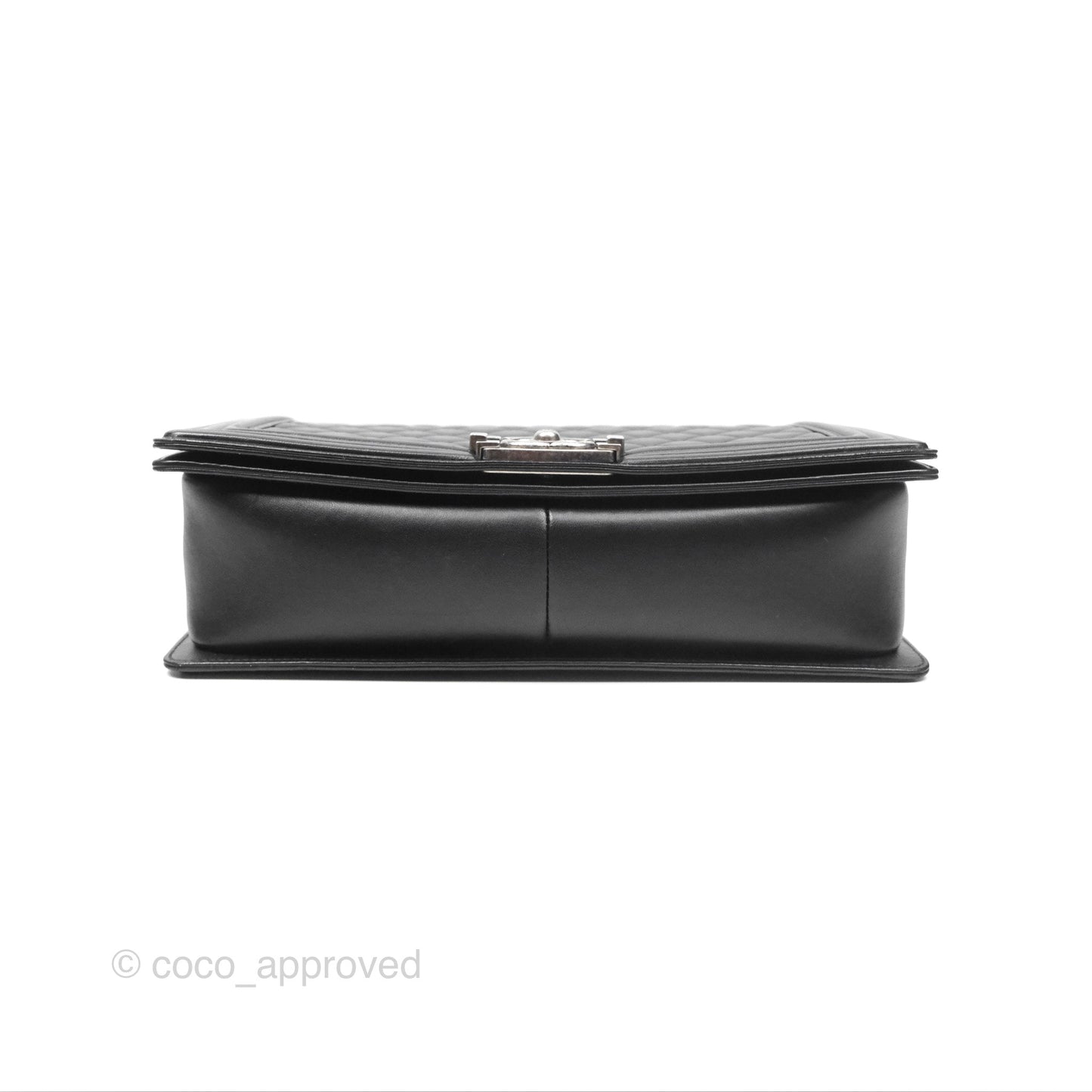 Chanel Quilted New Medium Boy Black Lambskin Ruthenium Hardware