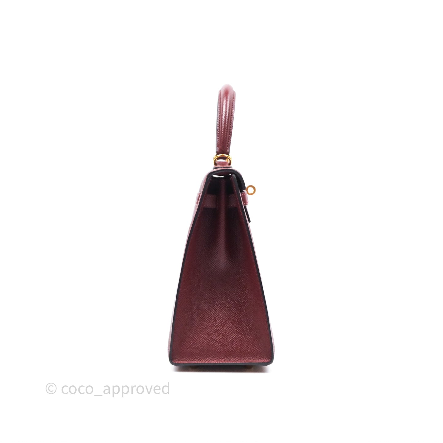 Hermès Sellier Kelly 25 Rouge H Epsom Gold Hardware