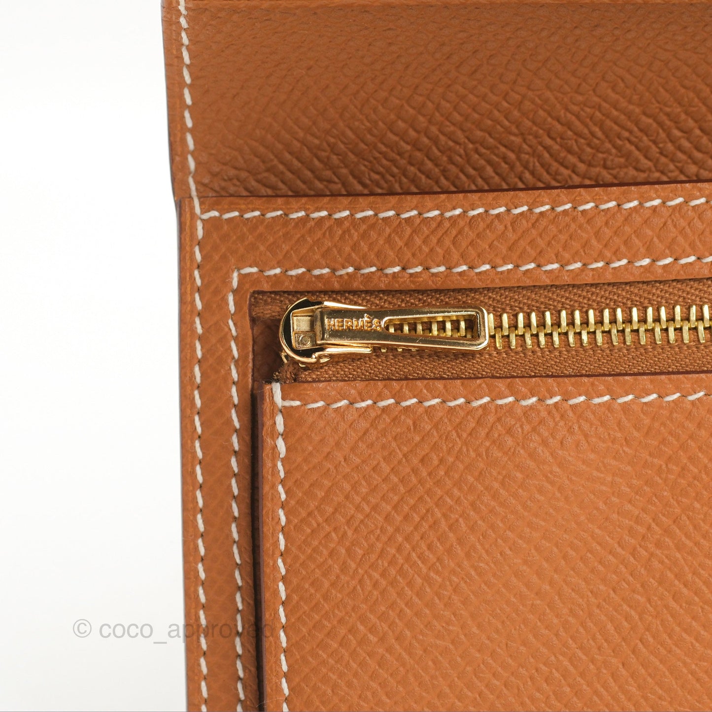 Hermes Bearn Compact Wallet Gold Epsom Gold Hardware
