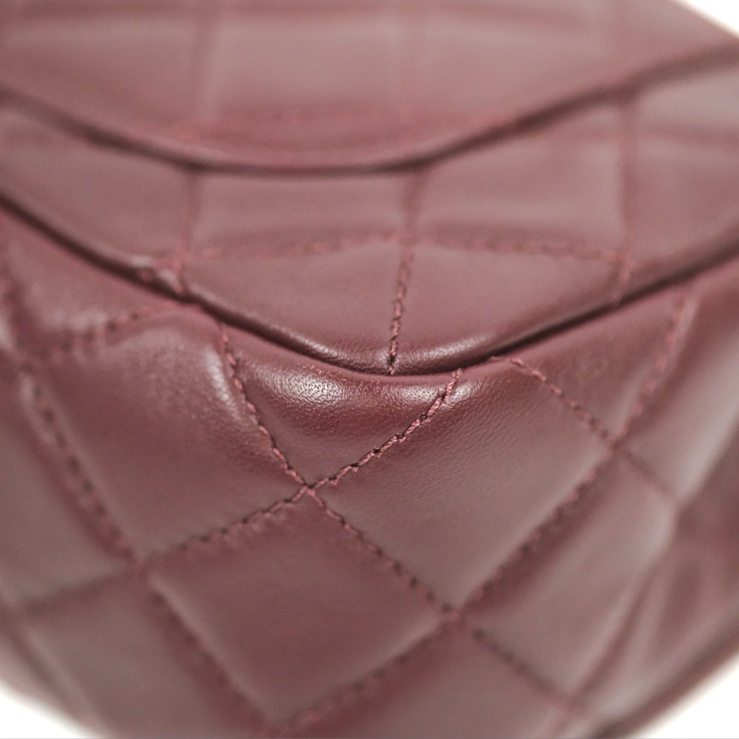 Chanel Mini Rectangular Pearl Crush Burgundy Lambskin Aged Gold Hardware