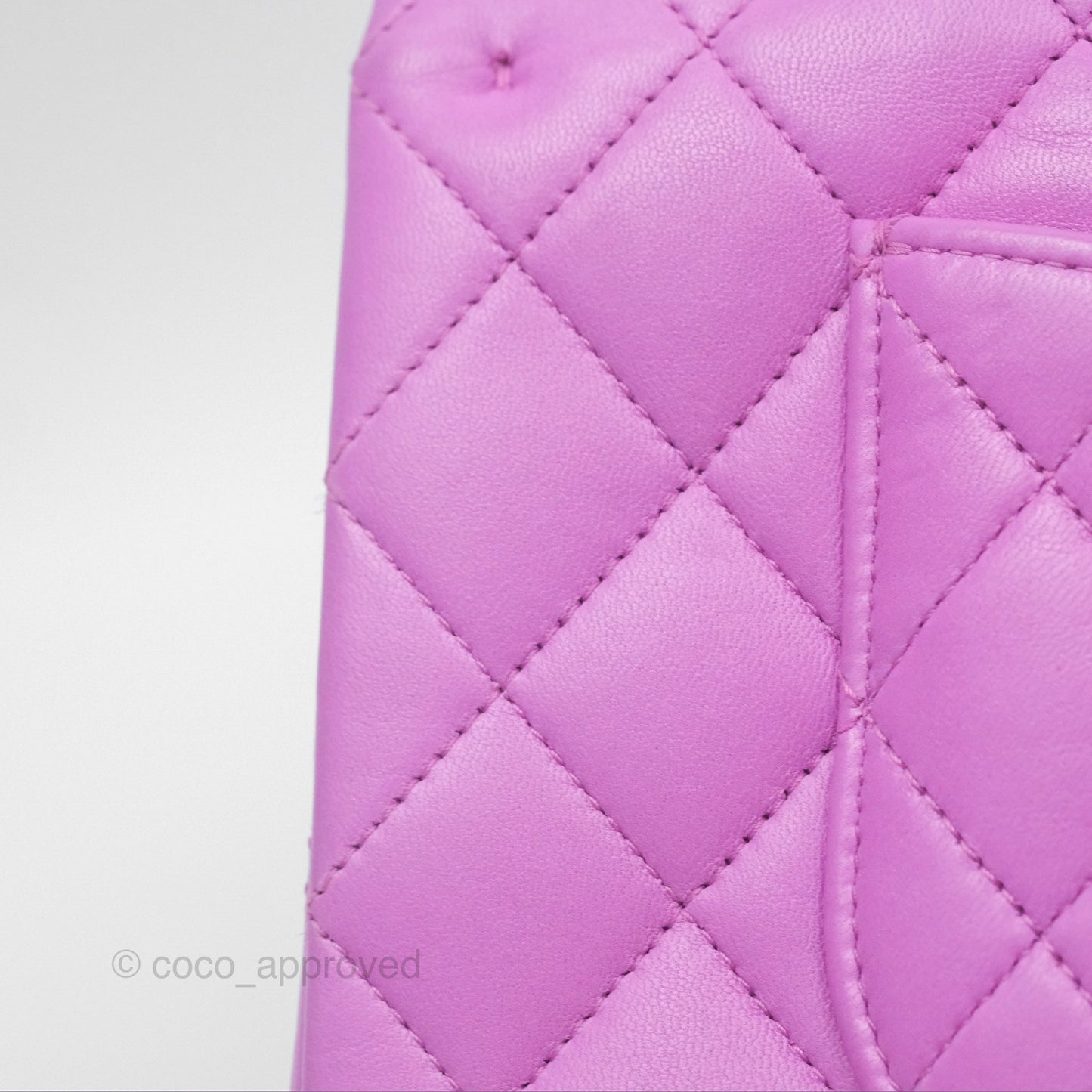 Chanel Medium Classic Flap Quilted Purple Lambskin Silver Hardware