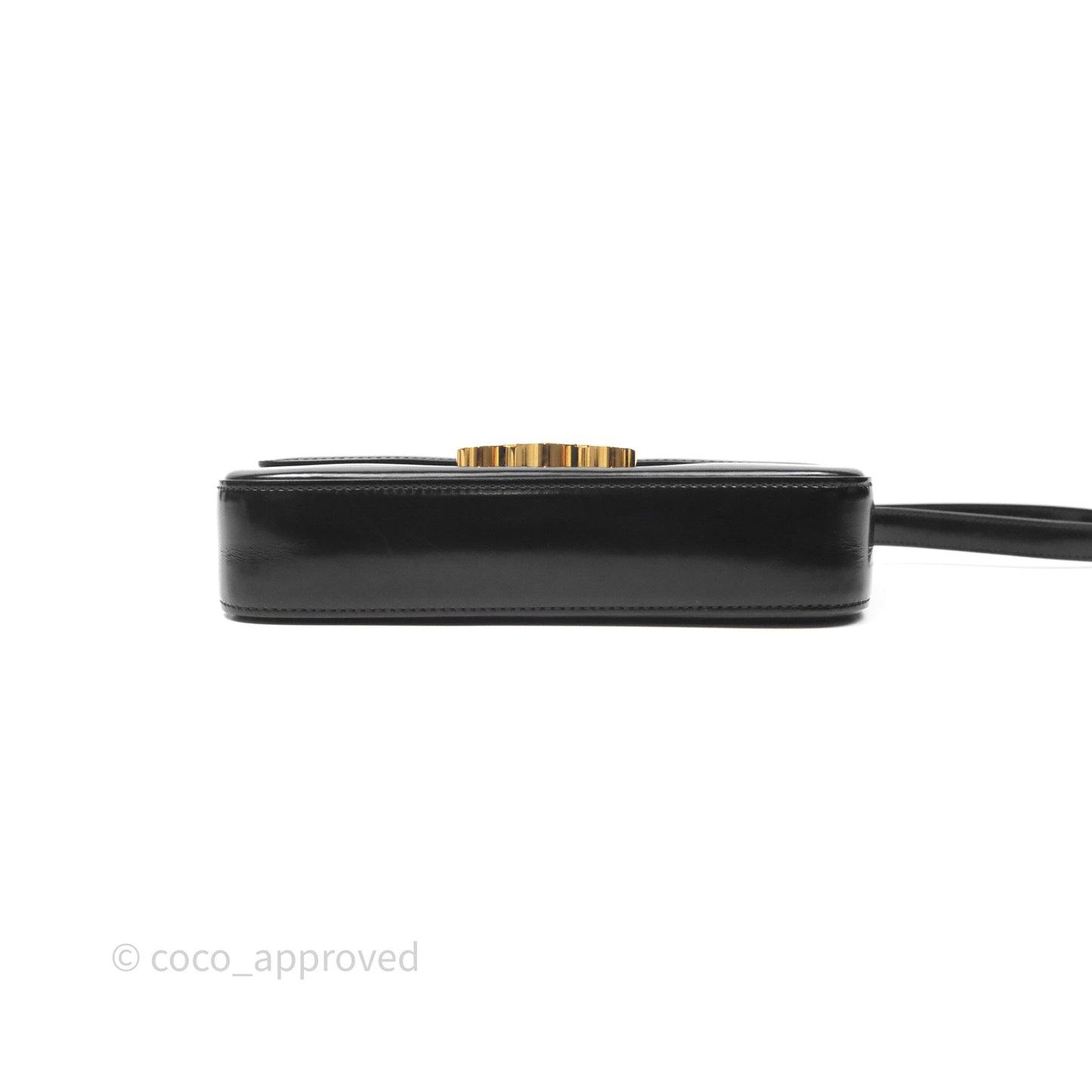 Celine Triomphe Shoulder Bag Black Shiny Calfskin