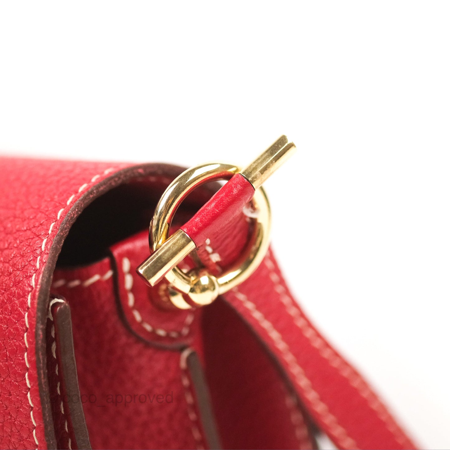 Hermès Roulis 23 Red Clemence Gold Hardware