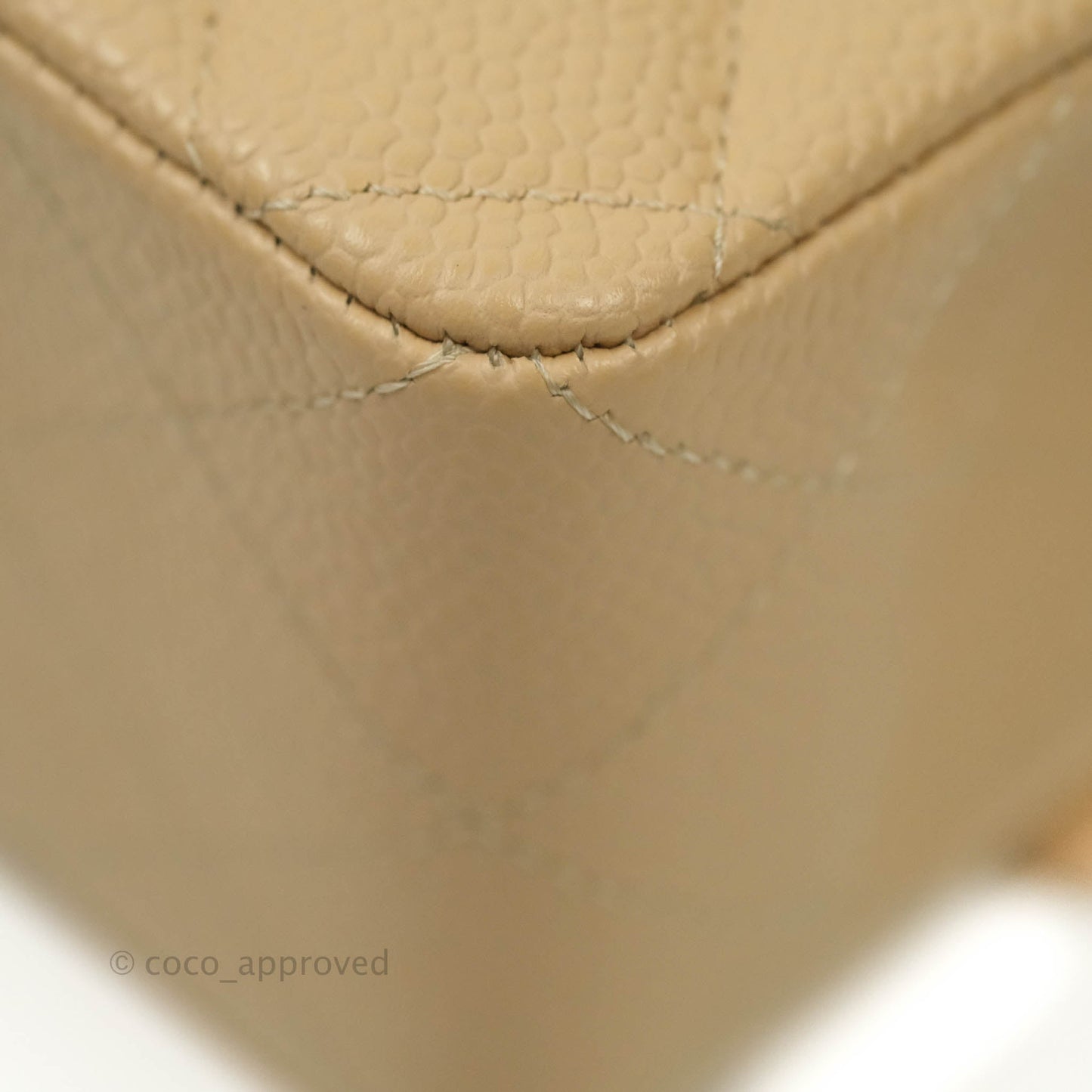 Chanel Classic Small S/M Flap Beige Caviar Silver Hardware