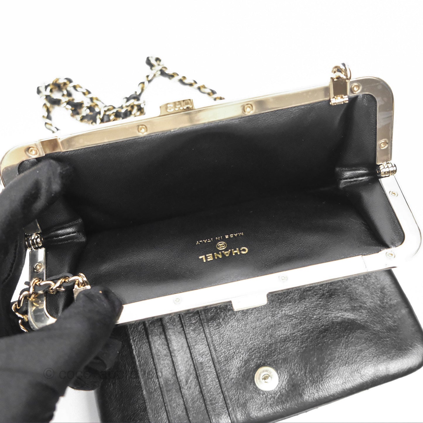 Chanel Clutch on Chain Black Calfskin Gold Hardware